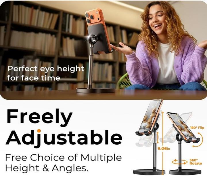 Actual product image Lisen - Desk Holder Mechanical Series (YL0421030004) - for Phones, Adjustable Height, Stable - Black