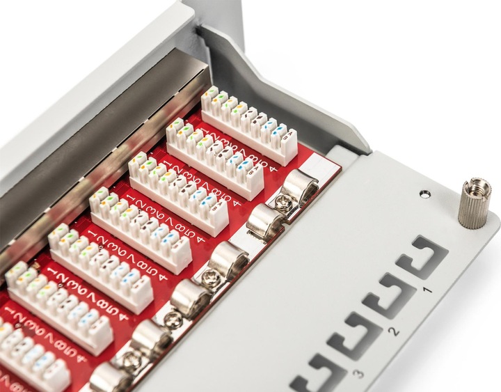 Immagine prodotto Digitus CAT 6A Patch Panel, schermato, 12 porte, 1HE, 10", grigio