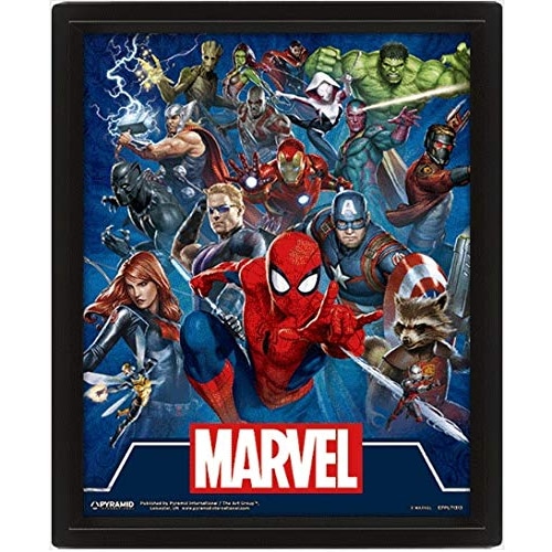 Pyramid, Bilder, Framed 3D Cornice Marvel Cinematic Icons 26x20cm (26 x 20 cm)