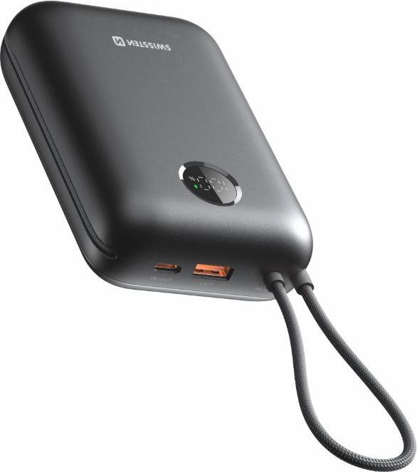 Image du produit Swissten Power Bank Voltbox 35w 30000 Mah with Built-In Cables USB-C and Lightning Black (30000 mAh, 35 W, 35 Wh)