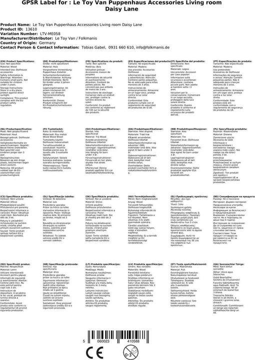 Actual product image Le Toy Van Wohnzimmer Möbel Set