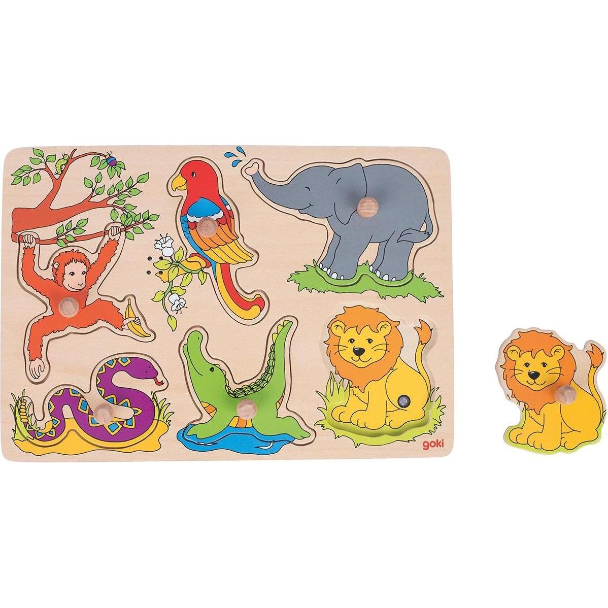 Goki Soundpuzzle Zootiere, mit Tierstimmen (6 Teile)