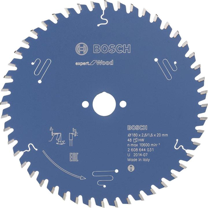 Image du produit Bosch Professional Zubehör Lame de scie circulaire Expert for Wood, 180 x 20 x 2,6 mm, 48