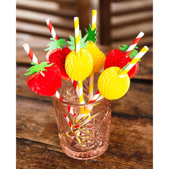 Actual product image Boland 6 paper straws fruit 2 assorted (20 cm) (6x)