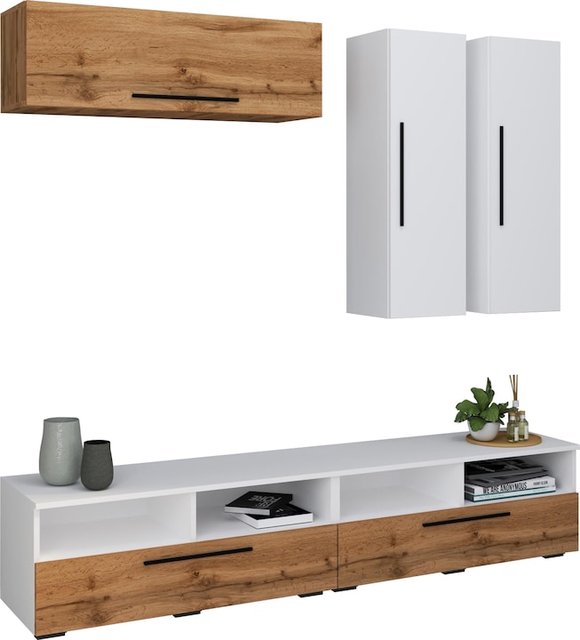 Produktbild VCM TV Lowboard Fernsehschrank Schrankwand Wohnzimmer Anbauwand Wohnwand Arila XL (190 x 40 x 200 cm)