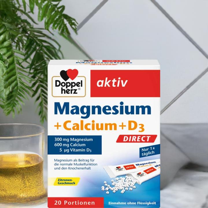 Actual product image Queisser Pharma Doppelherz Magnesium+Ca+D3 (20 pcs., Granulate)