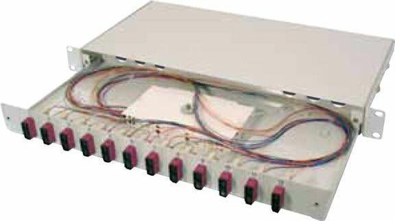 Produktbild Digitus Ausziehbare Glasfaser - Spleissbox 1U Equipped 24xSC duplex inkl. M 25 Schraube Spleisskassette F...