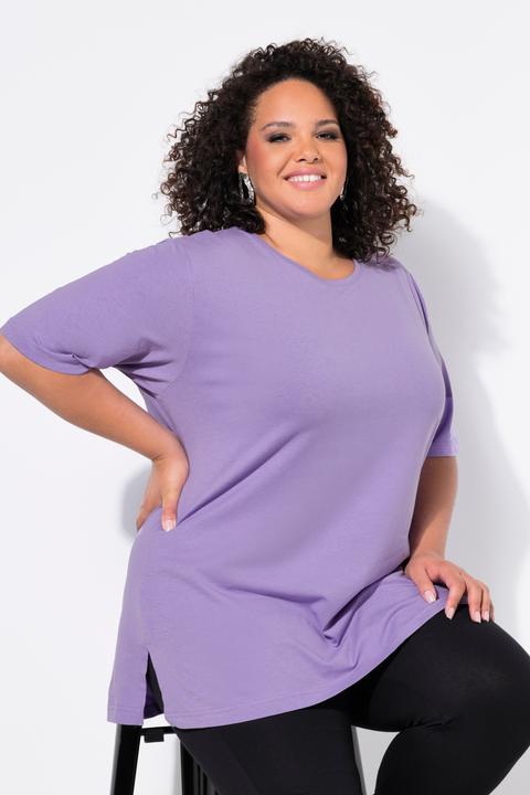 Actual product image Ulla Popken Basic Round Neck Short Sleeve Relaxed Fit Tee (42, 44)