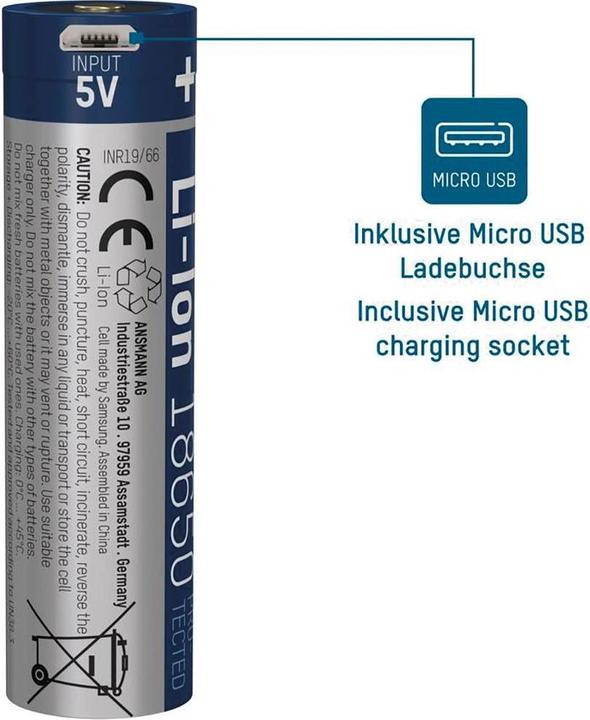Produktbild Ansmann Li-Ion 18650 (1 Stk., 18650, 2600 mAh)
