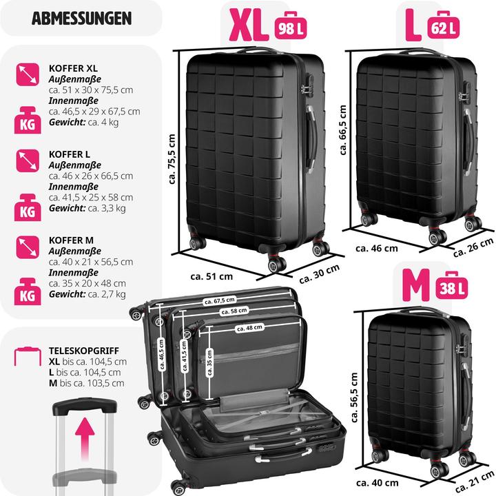 Actual product image tectake Trolley Set of 3 (98 l)