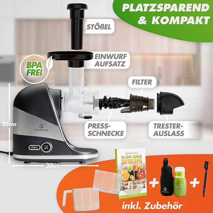 Actual product image Nutrilovers Slow Juicer MINI PRESS Black Berry