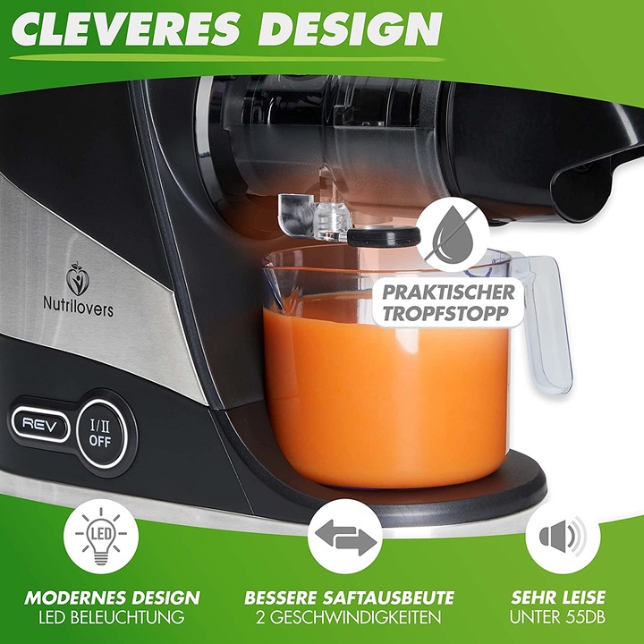 Actual product image Nutrilovers Slow Juicer MINI PRESS Black Berry