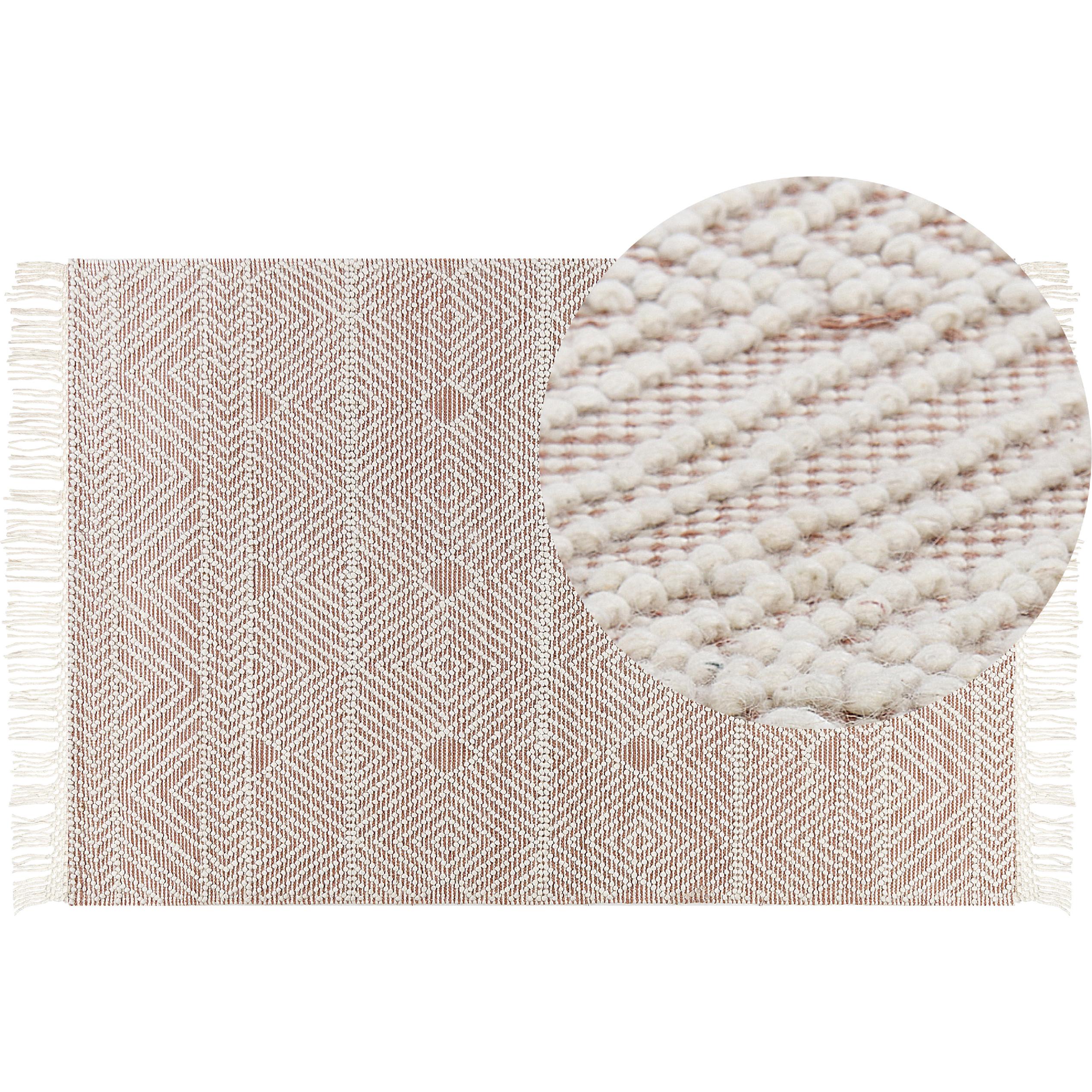 Beliani, Teppich, Wollteppich 160 x 230 cm Beige und Braun KESTEL Lumarko! (160 x 230 cm)