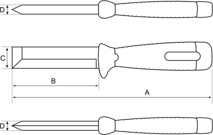 Actual product image Bahco Heavy-duty multi-chisel with rubberised handle, 25 mm - retail packaging (25 mm)