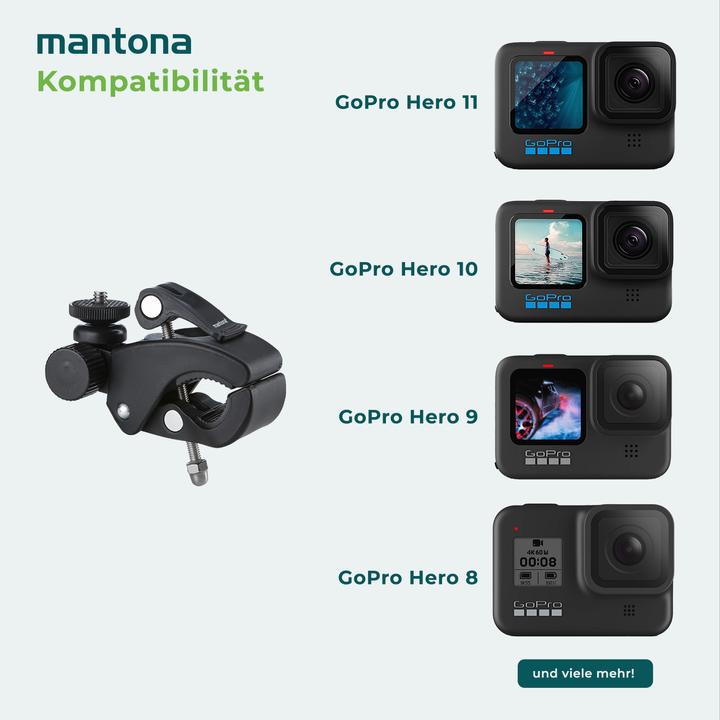 Actual product image mantona Clamp mounting XL (Hero 3, Hero 3+, Hero 4, Hero 2, hero 5, Hero 6, Hero 7)