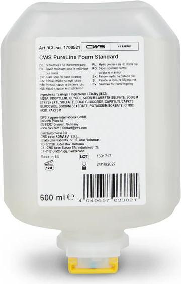 CWS PureLine Foam Standard Seifenschaum 600ml, 8er Pack (4800 ml)