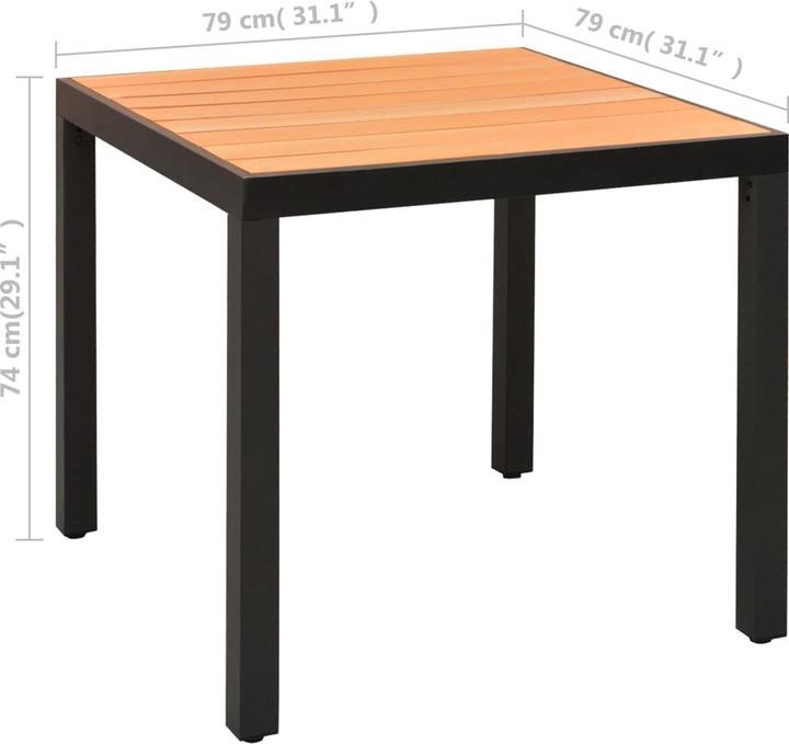 Produktbild vidaXL Garten Essgruppe (79 x 79 x 74 cm)