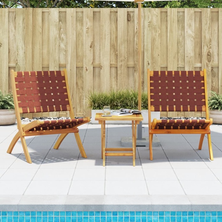 Produktbild VidaXL Gartenstühle 2 Stk. Klappbar Akazie & Stoff