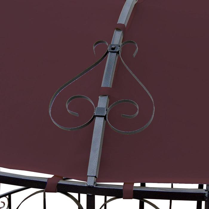 Actual product image Swisshandel24 Pergola Almeria, round gazebo garden pavilion, sturdy steel frame Ø 3m - red-brown (300 cm, 300 cm)