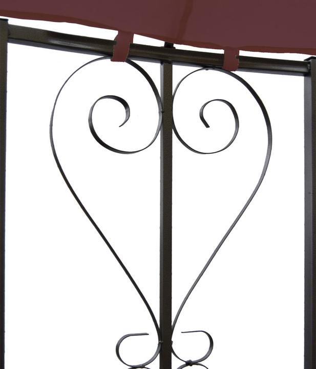 Actual product image Swisshandel24 Pergola Almeria, round gazebo garden pavilion, sturdy steel frame Ø 3m - red-brown (300 cm, 300 cm)