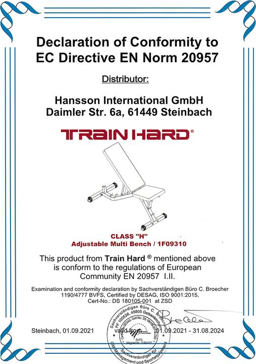 Image du produit Train Hard Banc incliné variable