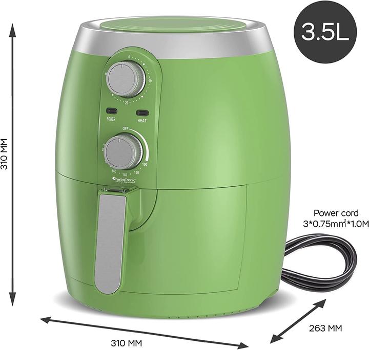 Actual product image TurboTronic By Z-Line Hot Air Deep Fryer Turquoise