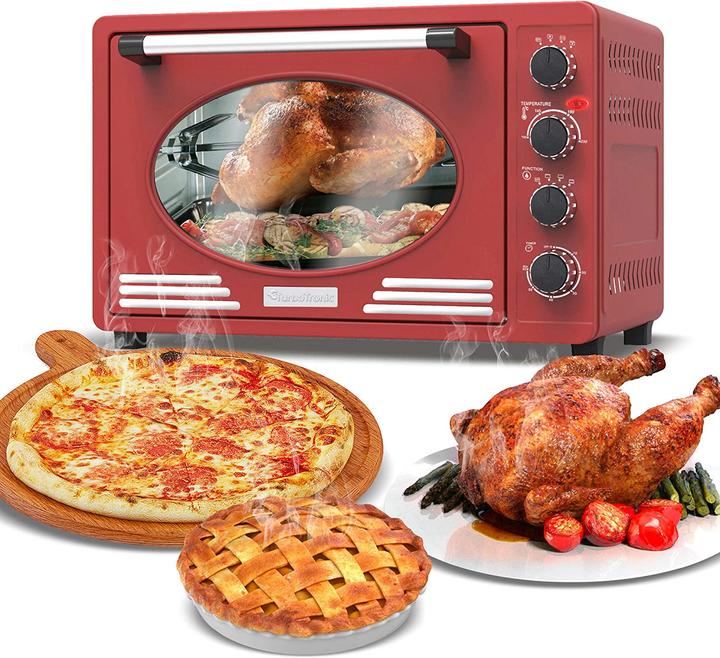 Produktbild TurboTronic By Z-Line Retro Minibackofen mit Umluft 45L Red