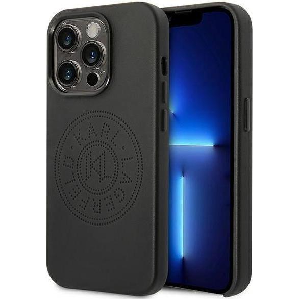 Karl Lagerfeld KLHCP14XFWHK iPhone 14 Pro Max 6,7" hardcase czarny/black Leather Perforated Logo (Apple iPhone 14 Pro Ma...