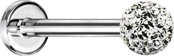 Immagine prodotto Star Piercing Micro Labret in argento con sfera di cristallo in argento e strato protettivo epossidico (Acciaio chirurgico 316L, senza ottone)