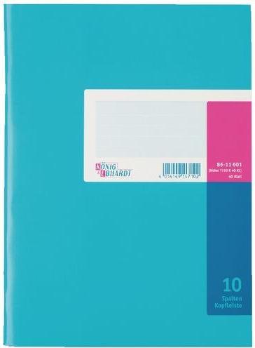 Produktbild König & Ebhardt Spaltenbuch DIN A4 hellblau/magenta 10 Spalten 40 Bl. (40x)