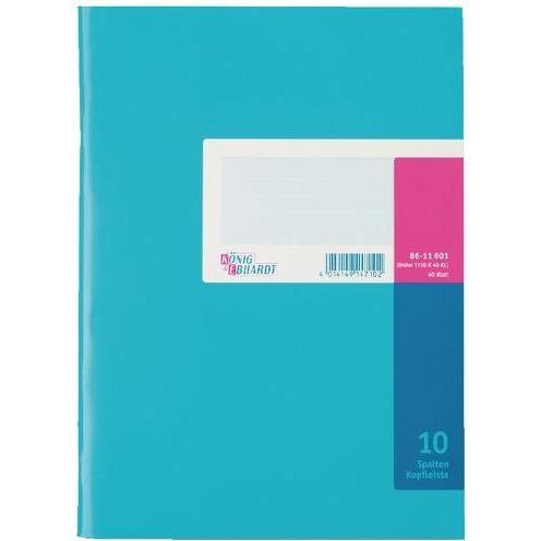 Thumbnail - König & Ebhardt, Formular, Spaltenbuch DIN A4 hellblau/magenta 10 Spalten 40 Bl. (40 x)