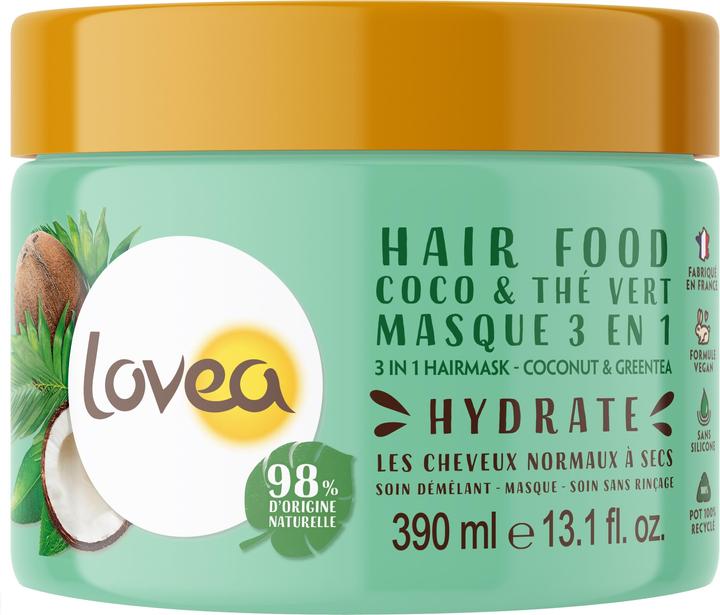 Immagine prodotto Lovea Maschera alimentare per capelli 3 in 1 Tè verde e cocco (390 ml)
