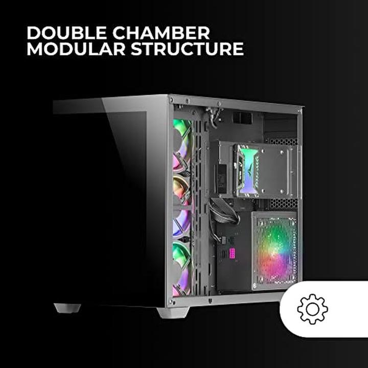 Actual product image Mars Gaming Boitier Grand Tour E-ATX MCV4 RGB avec panneaux vitrés (Noir) (ATX, mATX, Mini-ITX, E-ATX)