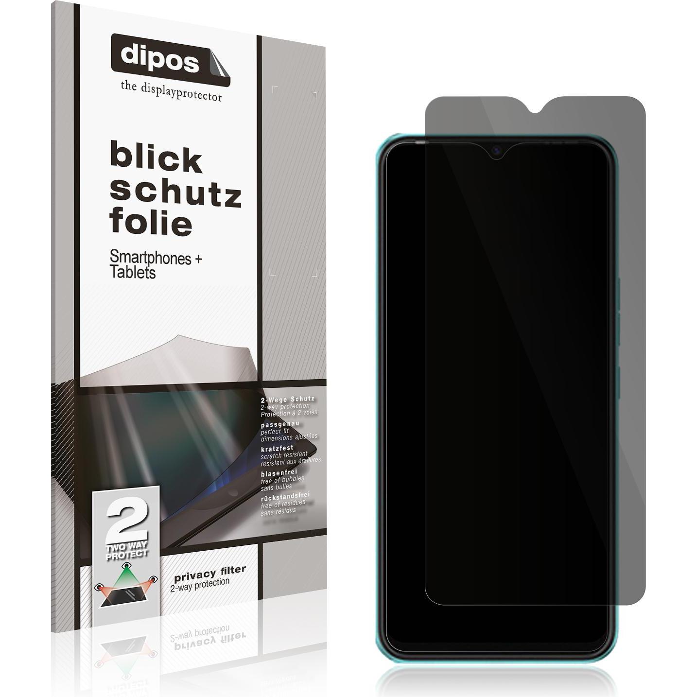 Dipos Blickschutzfolie 2-Way Anti-Shock (2 Stück, Tecno Spark 8C), Smartphone Schutzfolie, Transparent