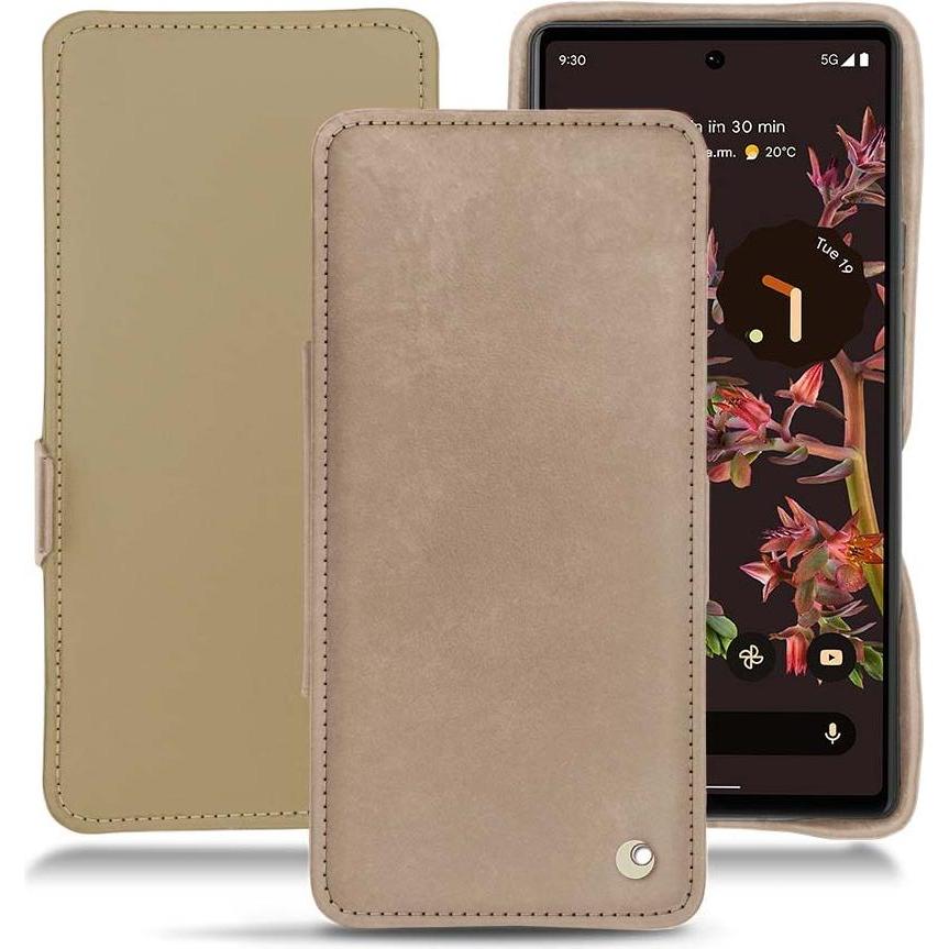 Noreve Lederschutzhülle horizontal (Google Pixel 6), Smartphone Hülle, Beige