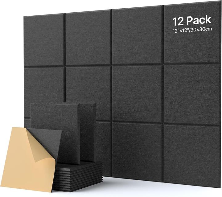 Soundsbay Selbstklebende Akustikplatten Schallschutz-Set (12 Stück) (12 Stk.)