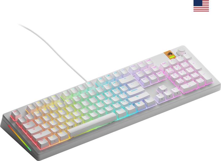 Actual product image Glorious GMMK 3 HE 100 % Custom Gaming Keyboard - Pre-Built, ANSI (US), Fox HE Switches, white (US, Cable)