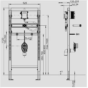 Produktbild Sanit Eisenberg Urinal Element INEO Kartuschentechnik 1120/525