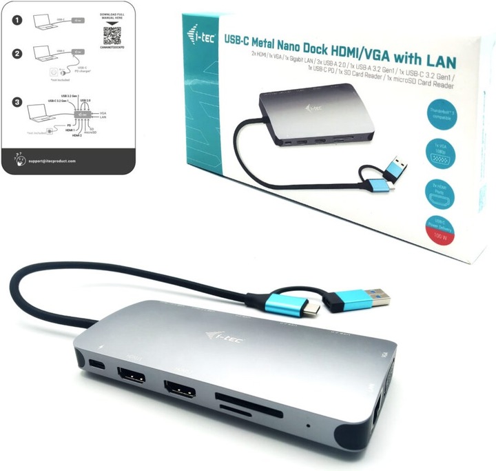 Actual product image i-tec Cananotdockpd (USB-C, 1 Ports)
