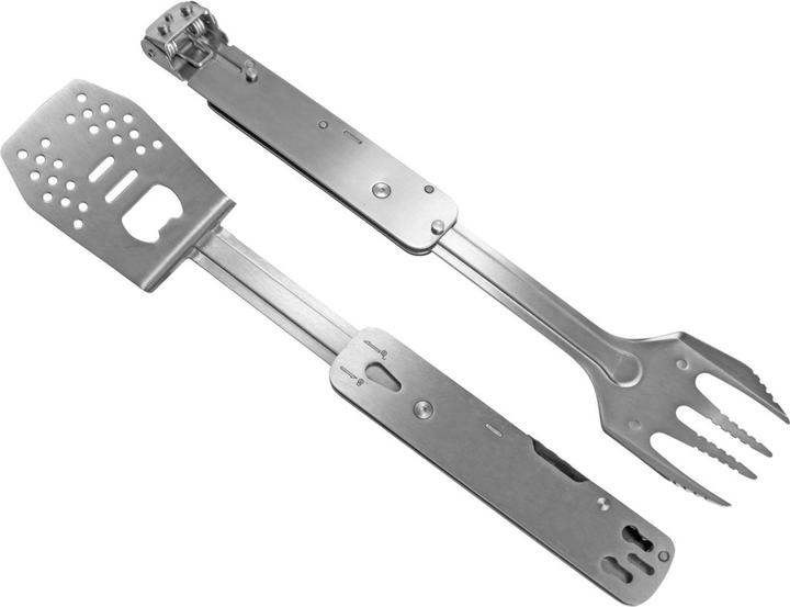 Immagine prodotto Stahlwerk Set di strumenti per grigliate BBQ con pinze per grigliate Forchetta per grigliate Giratore per