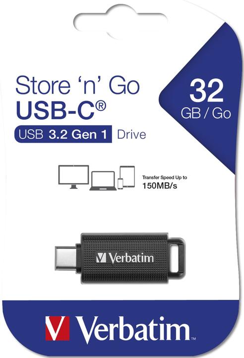 Produktbild Verbatim Retractable 32GB USB 3.2 Gen 1 USB-C (32 GB, USB-C)