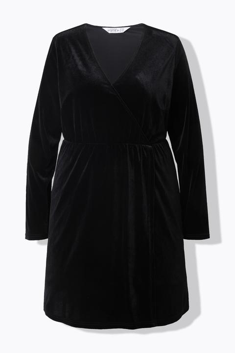 Produktbild Studio Untold Samtkleid, kurz, Wickeloptik, Langarm (46, 48)
