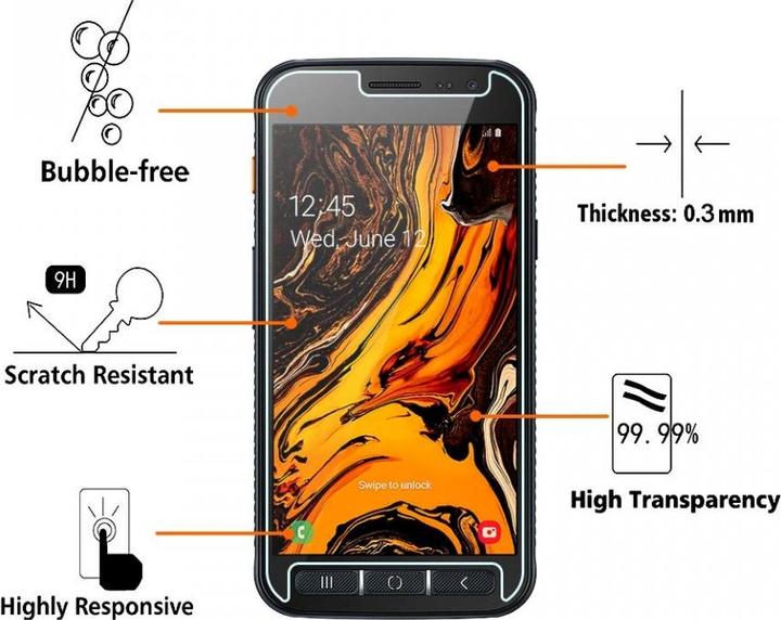 Image du produit Screenguard Samsung Galaxy XCover 4S Protection en verre blindé Case Friendly Design (1 pcs, Samsung Galaxy Xcover 4s)