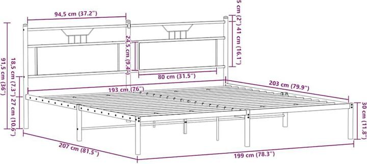 Image du produit vidaXL Bettgestell (193 x 203 cm)