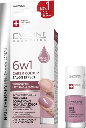 Produktbild Eveline Nail Therapy 6w1 Care & Colour skoncentrowana odżywka do paznokci Dusty Pink 5ml (5 ml)