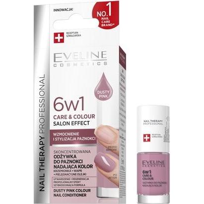 Eveline, Prodotto cura delle unghie, Nail Therapy 6w1 Care & Colour skoncentrowana odżywka do paznokci Dusty Pink 5ml (5 ml)