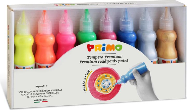 Image du produit Morocolor Couleurs Tempera Primo 50ml 004252 Premium Met&Fluo, ass.8 pièces (50 ml)