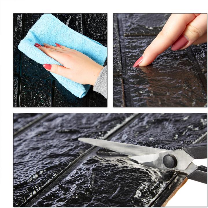 Actual product image Relaxdays Self-Adhesive Wall Panel Set (70 x 78 cm)