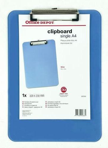 Produktbild Office Depot Klemmbrett A4 Blau (22.5 x 0.5 x 31.5 cm)