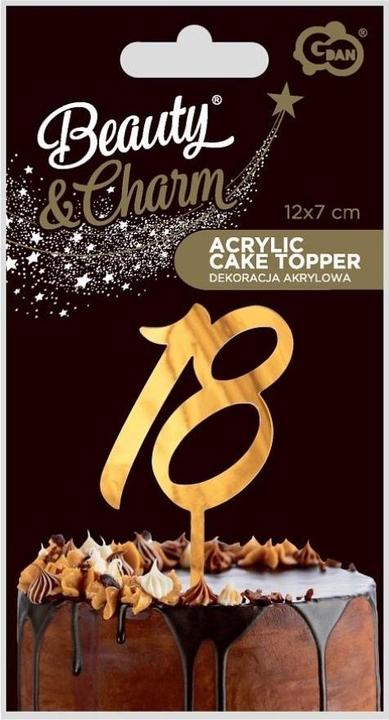 Actual product image GoDan Acrylic decoration for a golden 18th birthday cake (12 Piece)